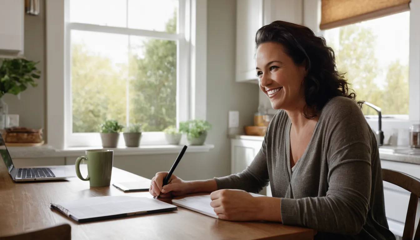 Homeowner reviewing a written septic estimate at the kitchen table in the Cleveland area
